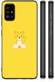 Telefoon Hoesje Samsung Galaxy A51 Hippe Hoesjes met Zwarte rand Baby Leopard