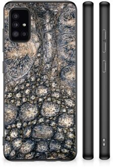 Telefoon Hoesje Samsung Galaxy A51 Hippe Hoesjes met Zwarte rand Krokodillenprint