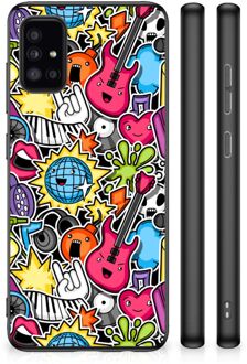 Telefoon Hoesje Samsung Galaxy A51 Hoesje met Zwarte rand Punk Rock