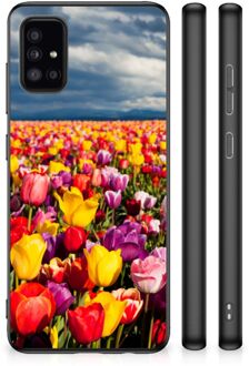 Telefoon Hoesje Samsung Galaxy A51 Hoesje met Zwarte rand Tulpen