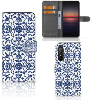 Telefoon Hoesje Sony Xperia 1 II Book Case Flower Blue