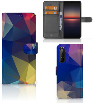 Telefoon Hoesje Sony Xperia 1 II Bookcase Polygon Dark