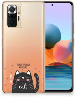 Telefoon Hoesje Xiaomi Redmi Note 10 Pro Mobiel Case Cat Good Day