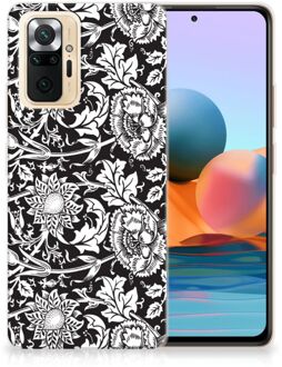 Telefoon Hoesje Xiaomi Redmi Note 10 Pro Mobiel Case Zwart Bloemen