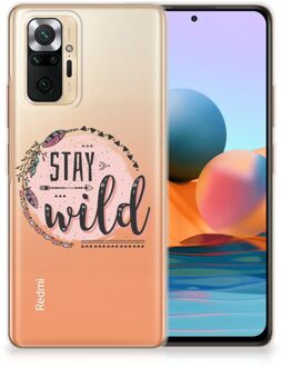 Telefoon Hoesje Xiaomi Redmi Note 10 Pro Siliconen Back Cover Transparant Boho Stay Wild