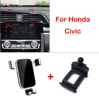 Telefoon Houder Voor Honda Civic 10th Gen Air Vent Telefoon Gps Mount Stand Ondersteuning Accessoires Mobiele telefoon Houder zilver
