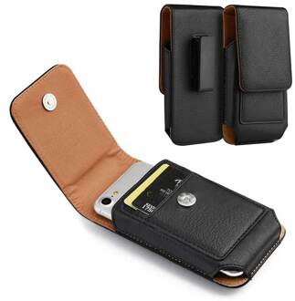 Telefoon Pouch Case Holster Voor Iphone 6/6 S/7/8 Universele 4.7/5.5 Inch Riem Clip cover Wallet Bag Case Voor Iphone 6 6S 7 8 Plus 4.7 duim / zwart