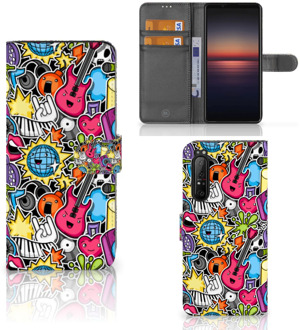 Telefoonhoesje Portemonnee Sony Xperia 1 II GSM Hoesje Punk Rock