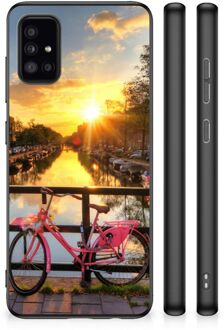 Telefoonhoesje Samsung Galaxy A51 Hoesje maken met Zwarte rand Amsterdamse Grachten