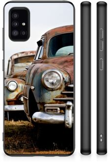 Telefoonhoesje Samsung Galaxy A51 TPU Silicone Hoesje met Zwarte rand Vintage Auto