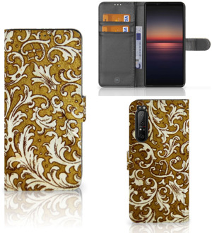 Telefoonhoesje Sony Xperia 1 II Bookcase Barok Goud