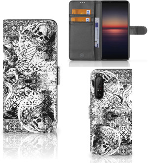 Telefoonhoesje Sony Xperia 1 II Wallet Book Case Skulls Angel