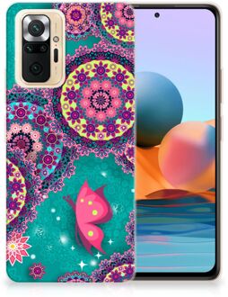 Telefoonhoesje Xiaomi Redmi Note 10 Pro Back Cover Siliconen Hoesje Cirkels en Vlinders