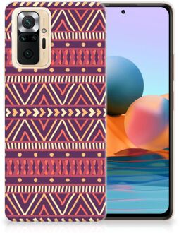 Telefoonhoesje Xiaomi Redmi Note 10 Pro Leuk TPU Backcase Aztec Purple