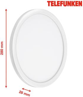 Telefunken Buitenwandlamp Nizza, Ø 28cm, wit, 4.000K