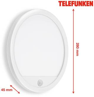 Telefunken Buitenwandlamp Nizza Ø 28cm wit 4.000K