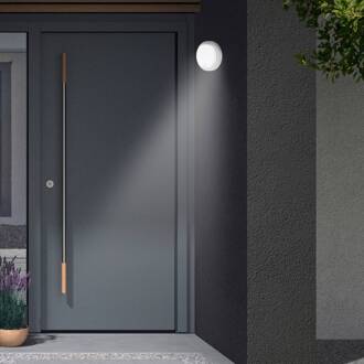 Telefunken LED buiten wandlamp Dortmund Ø17cm zilver mat zilver, wit