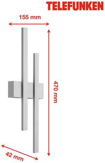 Telefunken LED buitenwandlamp Graz indirect 2-lamps zilver
