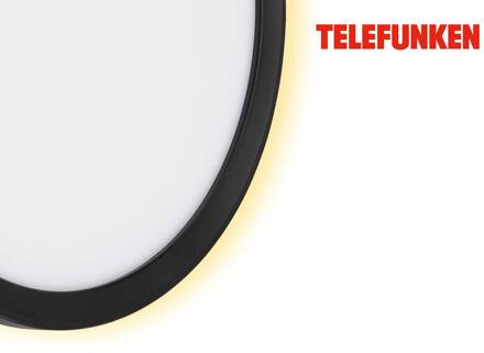 Telefunken LED buitenwandlamp Nizza, Ø 28cm, zwart 4.000K zwart, wit