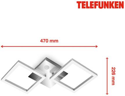 Telefunken LED sensor plafondlamp frame chroom/alu 47x23cm chroom, aluminium geborsteld