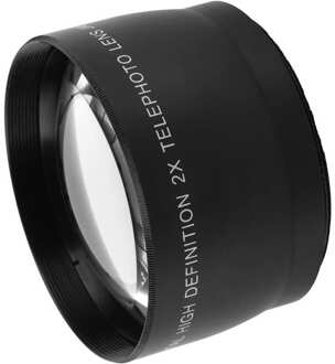 Telephoto Lens Camera Auxiliary Lens Black for Camera Lens with Filter Diameter of 55mm