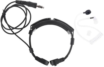 Telescopic Heavy Duty -Tactical Throat Vibration Mic Headphone Headset Microphone NATO Plug for Walkie Talkie Radio