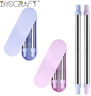 Telescopic Stainless Steel Straws Portable Travel Drinking Straw Collapsible Metal Straw with Case and Cleaning Brush