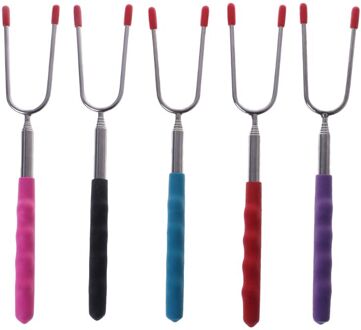 Telescopische BBQ Vork Roosteren Sticks Marshmallow Dog Smore Spiesjes Roestvrij Staal