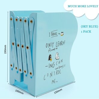 Telescopische Boek Stand Eenvoudige Desktop Vouwen Opslag Plank Creatieve Wind Stretch Boek Door Telescopische Boek Stand Blauw