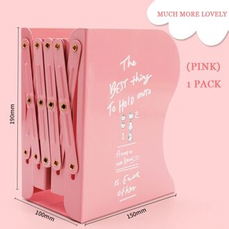 Telescopische Boek Stand Eenvoudige Desktop Vouwen Opslag Plank Creatieve Wind Stretch Boek Door Telescopische Boek Stand Roze