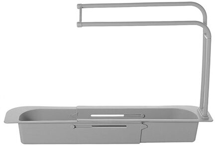 Telescopische Gootsteen Plank Zeep Spons Afvoer Rack Opslag Mand Tas Kraan Houder Verstelbare Badkamer Houder Gootsteen Keuken Accessorie grijs