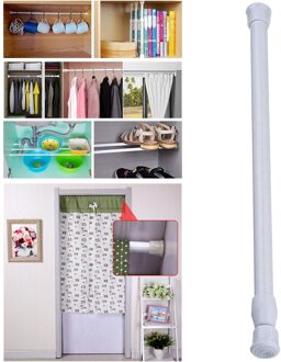 Telescopische Kleine Gordijn Staven Pole Voor Keuken Kast Kledingkast Boekenplank Wit 55-90cm