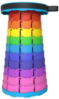 Telescopische Kruk Met Regenboog Verschijning Heldere Kleur Inklapbare Outdoor Seat Accessoire