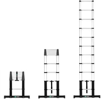 Telescopische ladder Professioneel 3.2m - met softclose & dwarsbalk - Veilig & solide