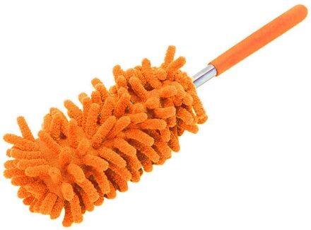 Telescopische Microvezel Duster Uitschuifbare Schoonmaken Thuis Auto Cleaner Dust Handvat Huisstofmijt Draagbare Stofborstel Oranje