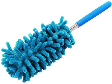Telescopische Microvezel Duster Uitschuifbare Schoonmaken Thuis Auto Cleaner Dust Handvat Stof Draagbare Afstoffen Borstel #50G blauw