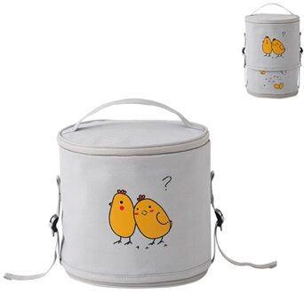 Telescopische Ronde Lunch Tas Doos Geïsoleerd Thermische Oxford Waterdicht Voedsel Picknick Zakken Snack Cooler grijs