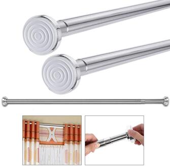 Telescopische Spanning Uitschuifbare Gordijnroede Rail Kast Kleding Handdoek Opknoping Pole Handdoek Bars Mode