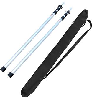 Telescopische Tarp Polen Draagbare Lichtgewicht Vervanging Luifel Verstelbare Aluminium Staven Voor Tent Luifel Outdoor Camping Wandelen H zilver