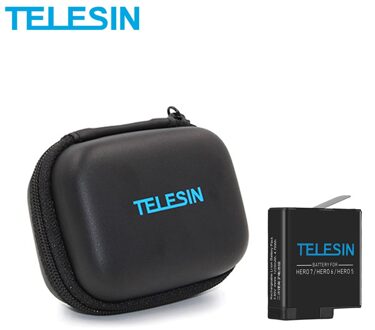 TELESIN 1Pcs 1220mAh Batterij Vervanging 3.85V + Zwart Mini Opbergtas voor GoPro Hero 5 6 7 zwart Camera Accessoires