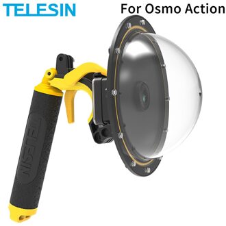 TELESIN 6 ''Dome Poort Waterdichte Duiken Behuizing Case Met Drijvende Handvat Voor DJI Osmo Actie Camera Lens Accessoires