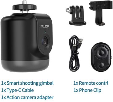 Telesin Smart Schieten Gimbal Selfie 360 ° Auto Object Tracking Voor Gopro Insta360 Osmo Action Smartphone Camera Vlog Live Package C