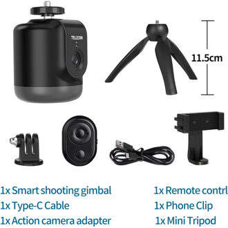 Telesin Smart Schieten Gimbal Selfie 360 ° Auto Object Tracking Voor Gopro Insta360 Osmo Action Smartphone Camera Vlog Live Package D