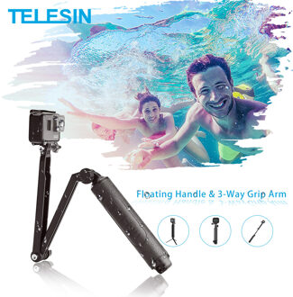 Telesin Waterdichte Selfie Stok Floating Hand Grip 3 Manier Grip Arm Monopod Pole Statief Voor Gopro 10 9 8 7 6 Insta360 Osmo Action