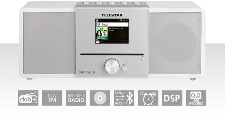 Telestar DIRA S32i CD EWF Multifunctionele Stereo Radio met CD-speler DAB+ / FM / Internet / Bluetooth Wit - 30-320-03