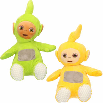 Teletubbies Set van 2x pluche Teletubbies speelgoed knuffels Dipsy en Laa-Laa 34 cm - Knuffelpop Multikleur