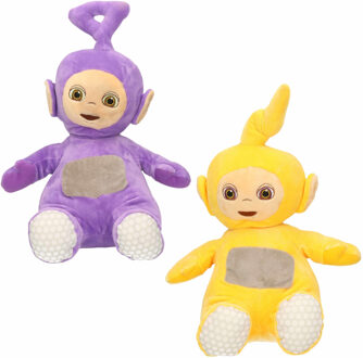 Teletubbies Set van 2x pluche Teletubbies speelgoed knuffels Tinky Winky en Laa-Laa 34 cm