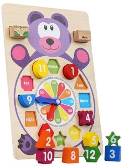 Tellen Vroege Onderwijs Math Houten Klok Speelgoed Leren Nummer Onderwijs Tijd Vorm Sorteren Klok Voor Kinderen Voorschoolse Peuters B