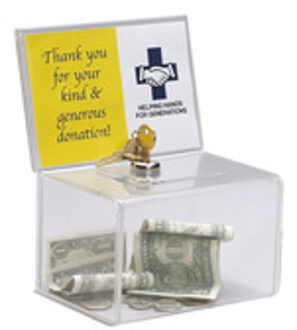Teller Acryl Donatie Collectebus, Perspex Liefdadigheid Fondsenwerving Doos Met Keylock Voor Kerk, Niet-Winstgevende Groep, charity