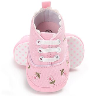 Telotuny Baby Eerste Walker Pasgeboren Baby Baby Meisjes Bloemen Crib Schoenen Soft Sole Anti-Slip Sneakers Canvas 18.18 s / 11